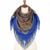 Premium scarf Townswoman, wool, indigo blue - 89x89cm