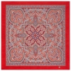 Premium scarf Pearl dew, wool, intense red - 89x89cm