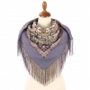 Premium scarf Northern Summer, wool, grey - 89x89cm
