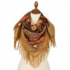 Premium scarf Charmer, wool, caramel brown - 89x89cm