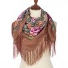 Premium scarf Airy Moods, wool, chocolate brown - 89x89cm