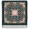 Premium scarf Night is Light, wool, intense green - 89x89cm