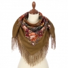 Premium scarf My Little Star, wool, caramel brown - 89x89cm