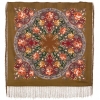 Premium scarf My Little Star, wool, caramel brown - 89x89cm