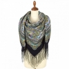 Premium shawl Interweaving of Destinies, wool, black - 135x135cm