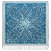 Premium shawl Terem painted, wool, vintage light blue - 135x135cm