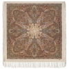 Premium shawl Terem painted, wool, beige taupe - 135x135cm