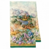 Premium scarf Landscape, crepe de chine silk - 150x43cm