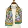 Premium scarf Landscape, crepe de chine silk - 150x43cm