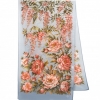 Premium scarf Garden of Eden, crepe de chine silk - 150x43cm