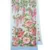 Premium scarf Garden of Eden, crepe de chine silk - 150x43cm