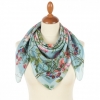 Premium scarf Botanika, crepe de chine silk - 89x89cm