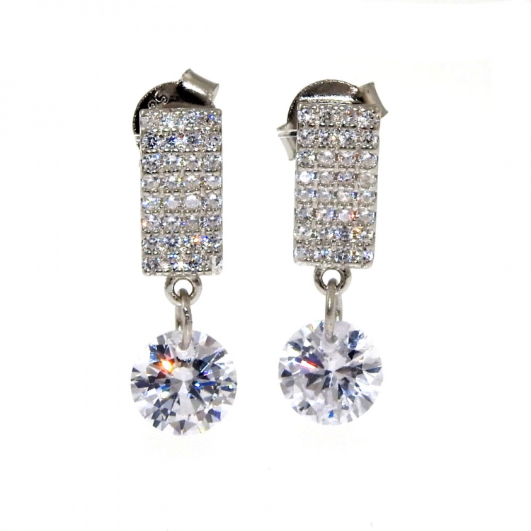 Moonlight earrings with rhodium-plated silver 925 crystals