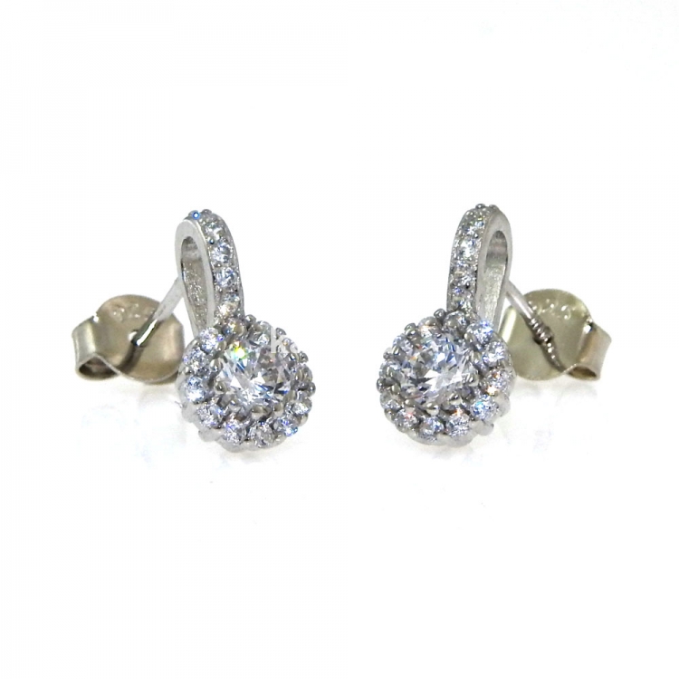 Clara earrings with rhodium-plated silver 925 crystals