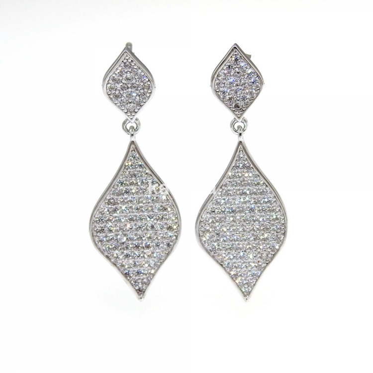 Fancy earrings with rhodium-plated silver 925 crystals