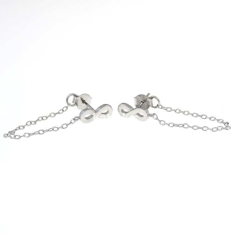 Infinity earrings with rhodium-plated silver 925 crystals