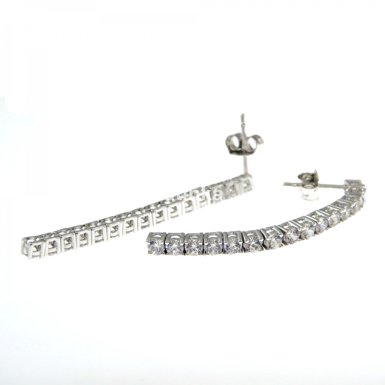 Tennis earrings with rhodium-plated silver 925 crystals