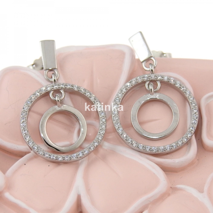 Cassia earrings with rhodium-plated silver 925 crystals