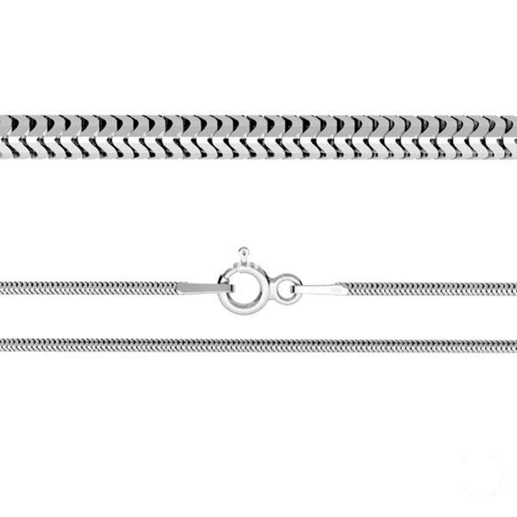 Circular Snake chain, 925 silver plated with rhodium, 45cm