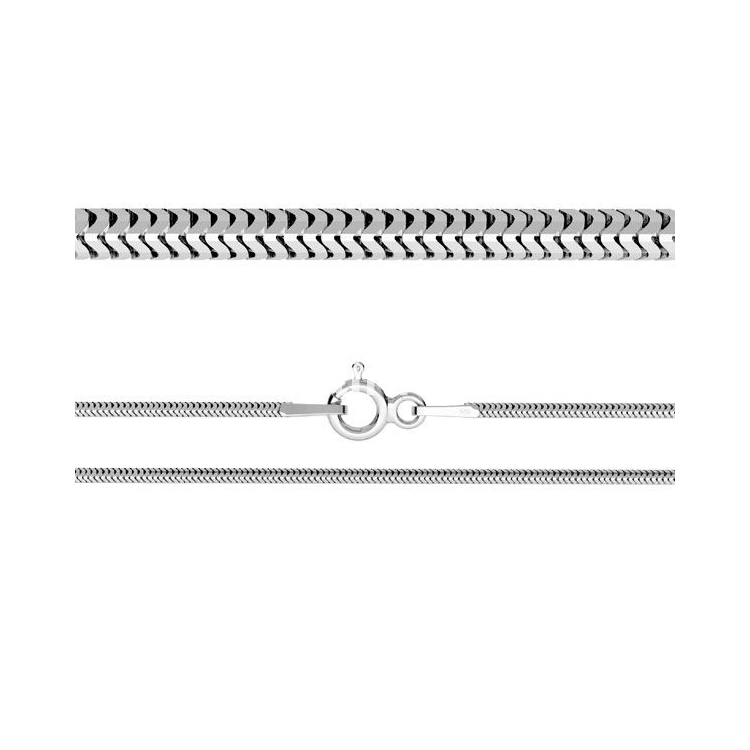 Circular Snake chain, silver 925 plated with rhodium, 50cm