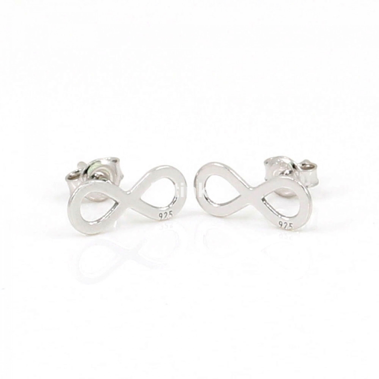 Infinity earrings silver 925 rhodium plated