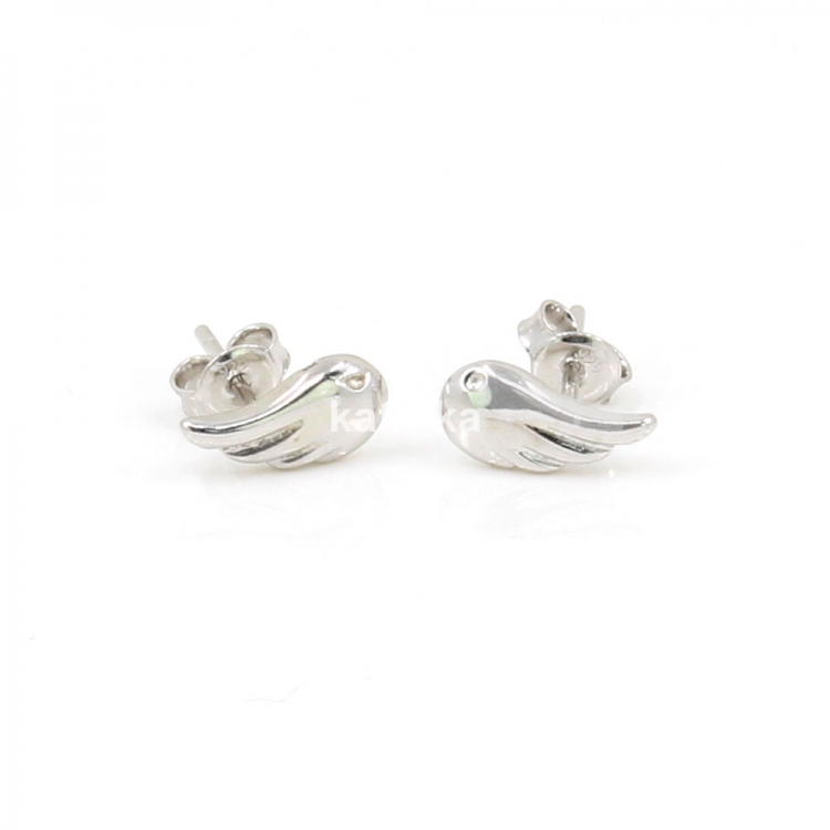 925 silver rhodium-plated angel wing earrings