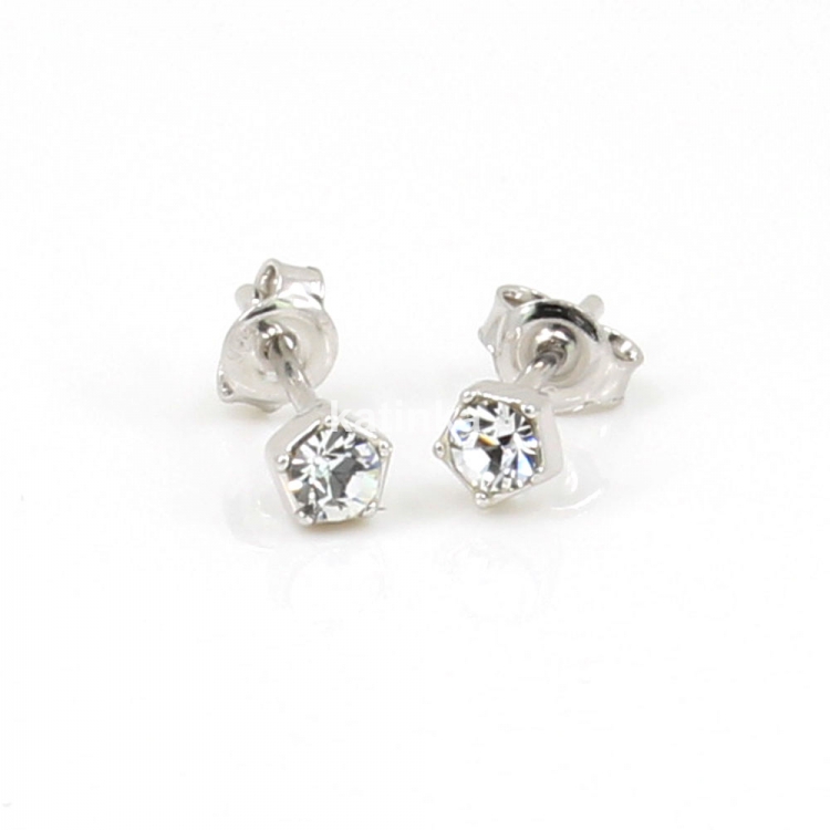 Cercei studs din argint 925 rodiat - 4mm