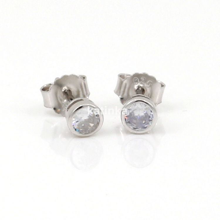 Cercei studs din argint 925 rodiat - 5mm