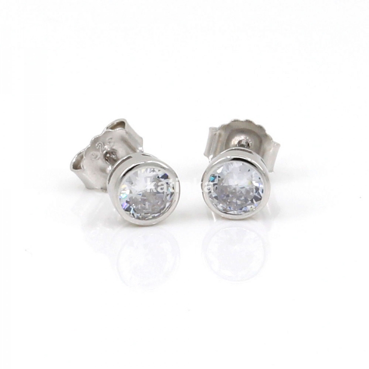 Cercei studs din argint 925 rodiat - 6mm