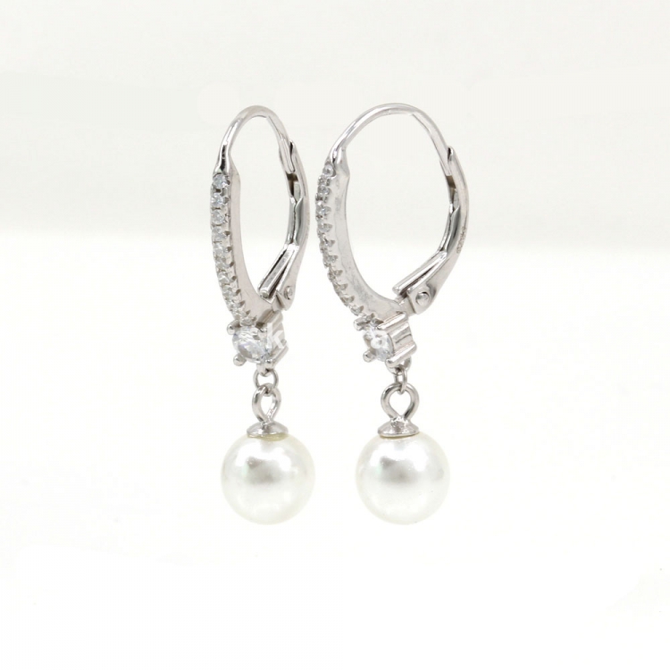 Pearl earrings in rhodium-plated 925 silver