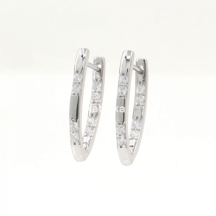 Arrow earrings with crystals, rhodium-plated 925 silver