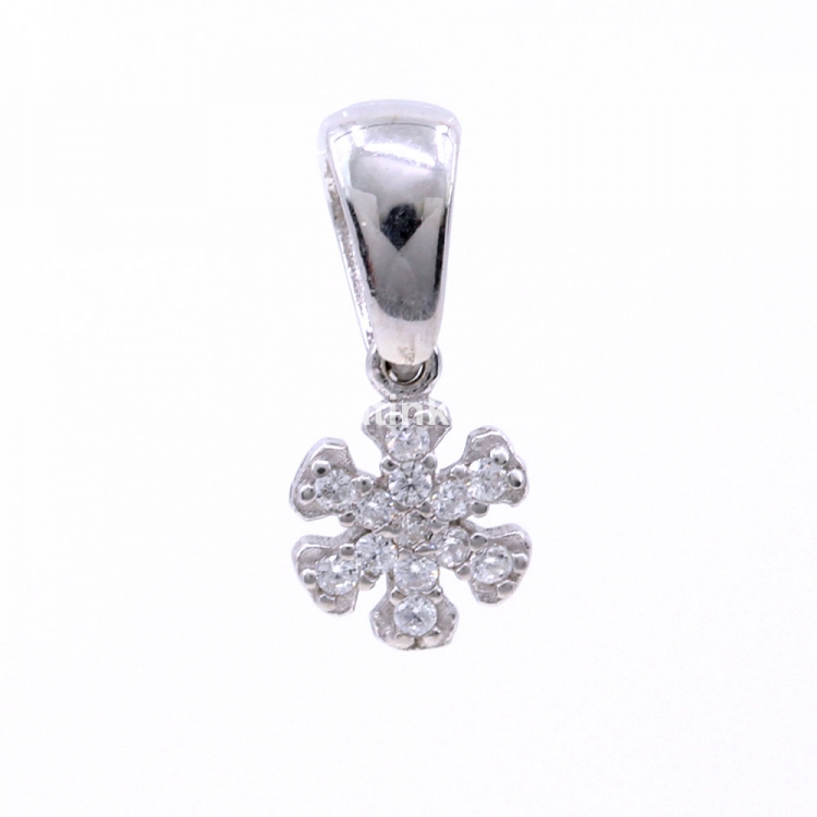 Snowflake pendant with crystals, 925 rhodium-plated silver, 8mm
