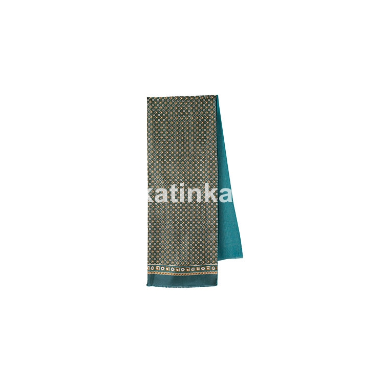 Premium scarf Cascade, silk, intense green - 140x27cm