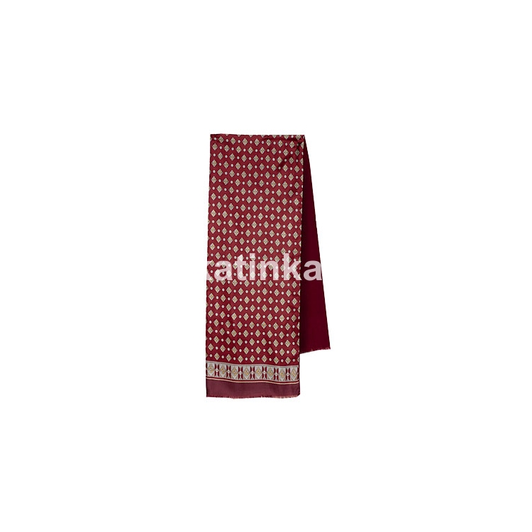 Premium scarf Edelweiss, wool and silk, garnet - 140x27cm