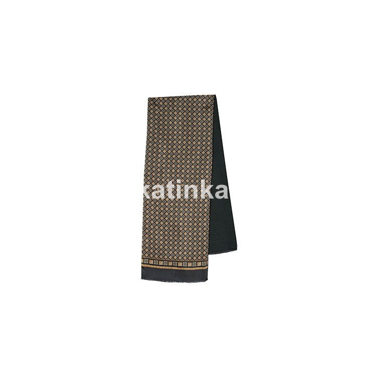 Premium scarf Cascade, wool and silk, black - 140x27cm