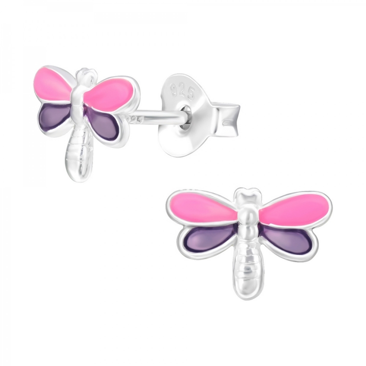 Dragon-fly earrings, 925 silver, 9x6mm