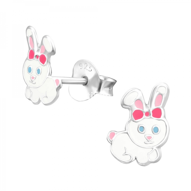 Bunny earrings, 925 silver, 6x8mm
