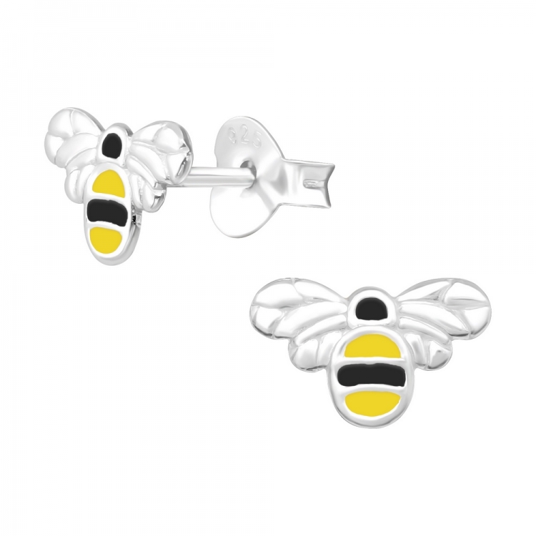 Bee earrings, 925 silver, 9x6mm