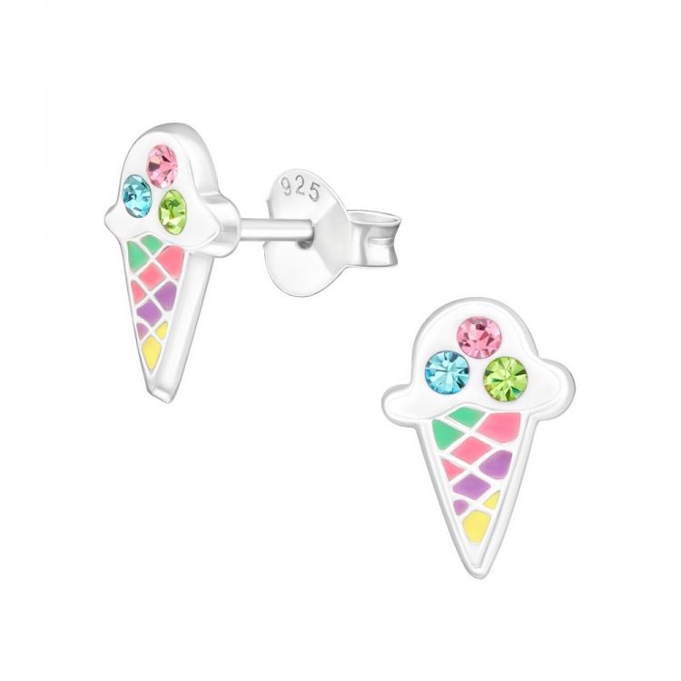 Icecream earrings, 925 silver, 7x10mm