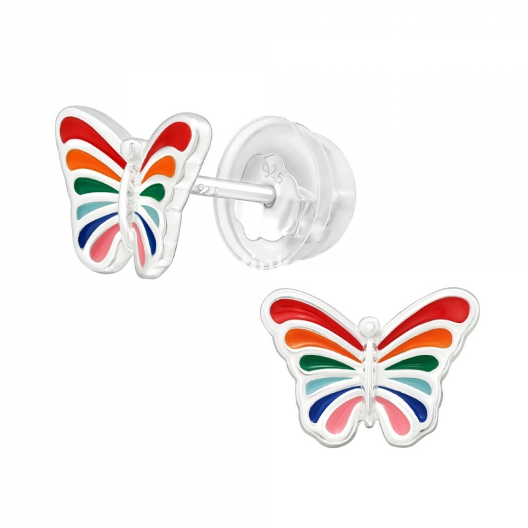 Butterfly earrings, 925 silver, 9x6mm