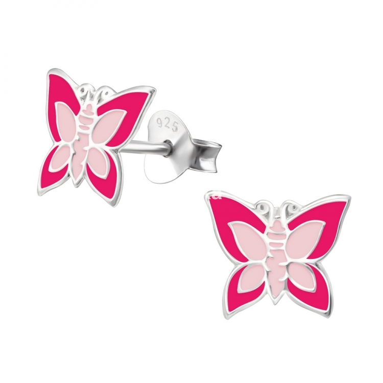 Butterfly earrings, 925 silver, 9x8mm