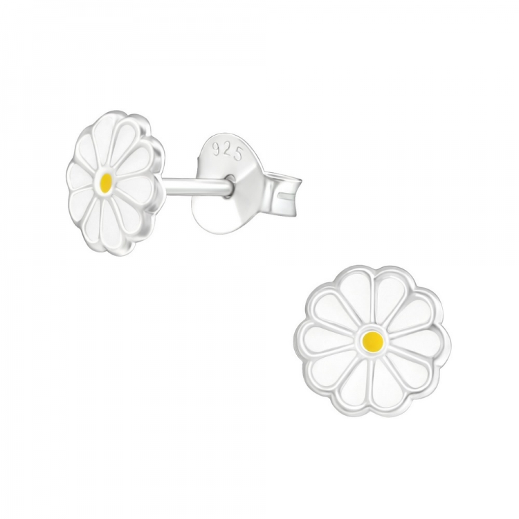 Little daisy earrings, 925 silver, 6x6mm