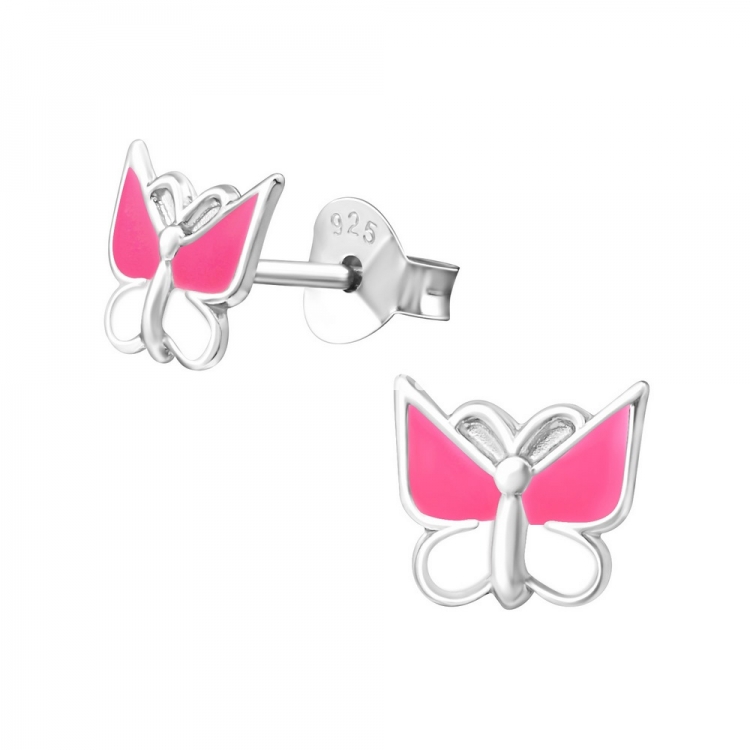 Butterfly earrings, 925 silver, 7x6mm