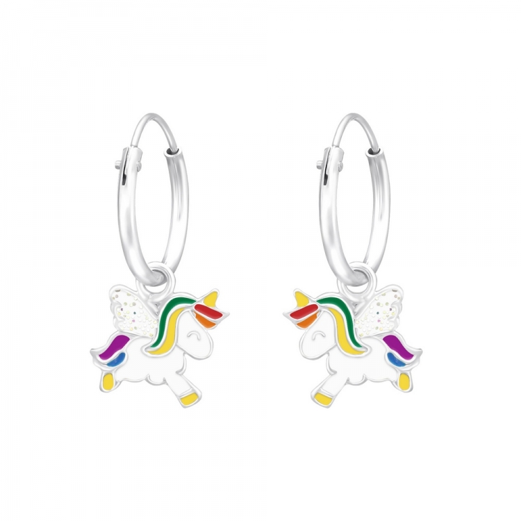 Unicorn earrings, 925 silver, 8x10mm