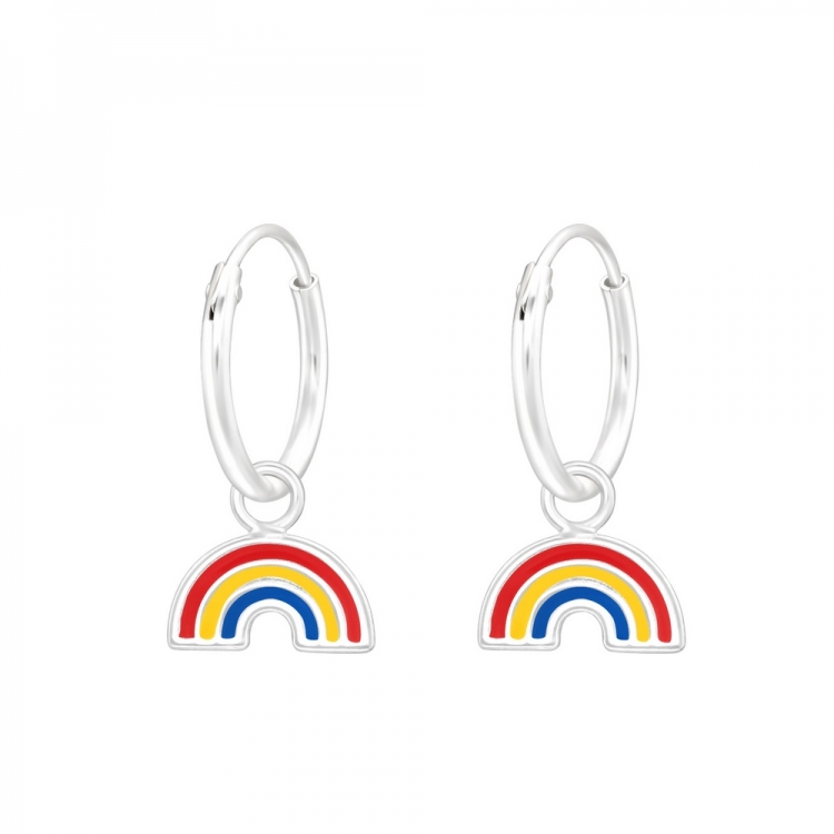 Rainbow earrings, 925 silver, 9x5mm