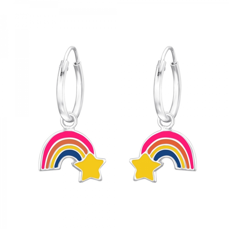 Rainbow earrings, 925 silver, 11x8mm