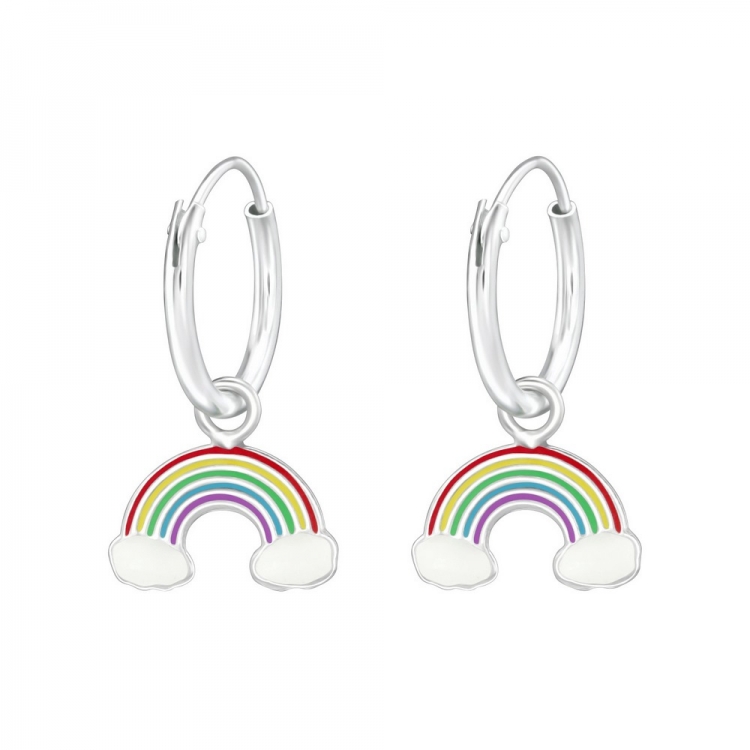 Rainbow earrings, 925 silver, 10x6mm