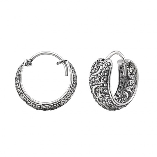 Bali moon and stars earrings, 925 silver, 15x5mm