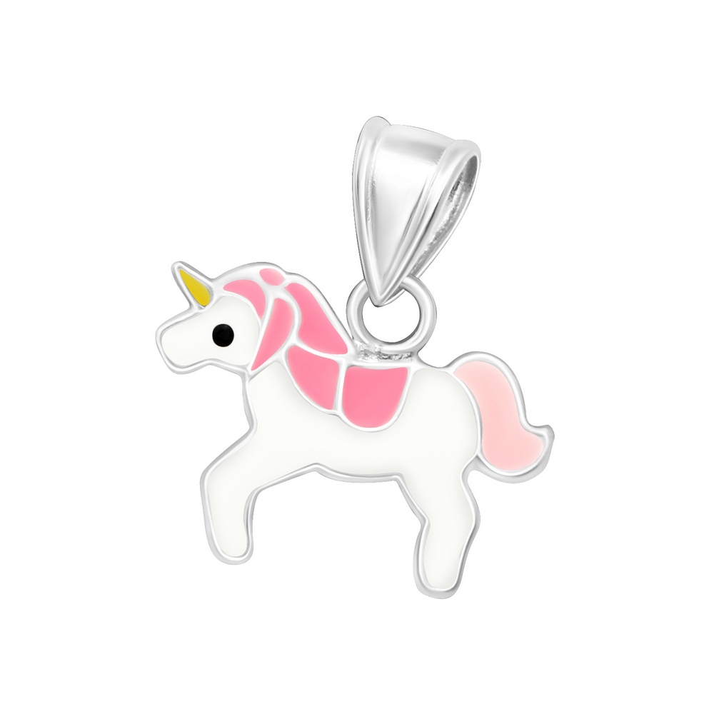 Pandantiv unicorn roz, argint 925