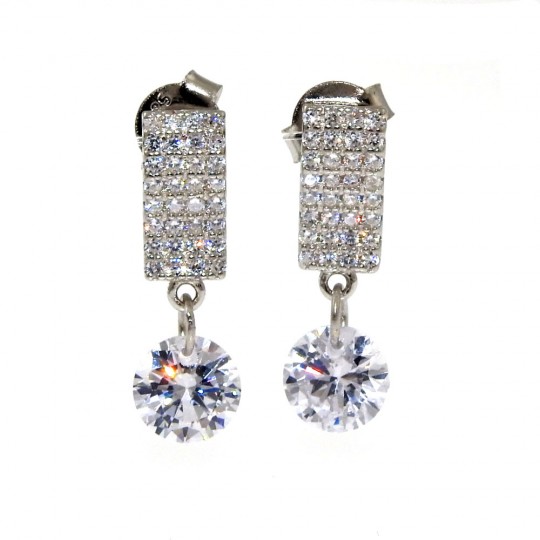 Moonlight earrings with rhodium-plated silver 925 crystals